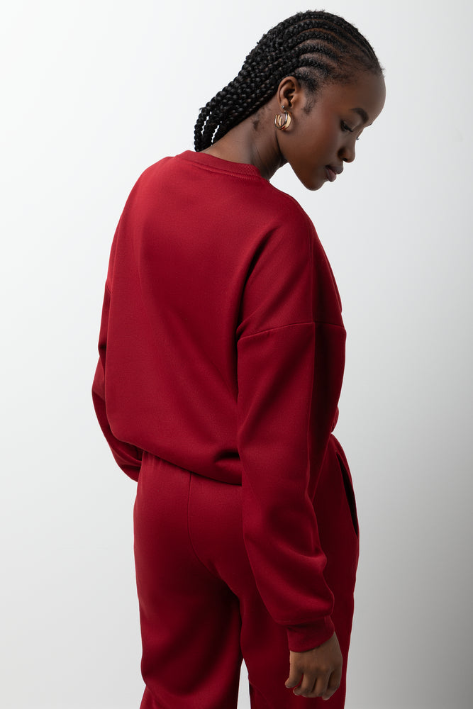 Crew Neck Tracktop Burgundy (2)