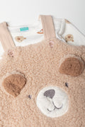 Bear Dungaree Set Natural (1)