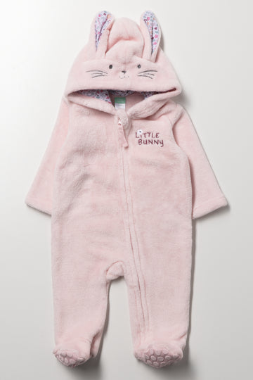 Fleece Babygrow Pink