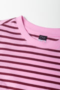 Stripe Long Sleeve T-Shirt Pink And Burgundy (1)