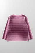 Stripe Long Sleeve T-Shirt Pink And Burgundy (2)