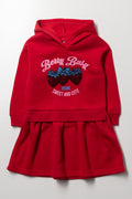 Strawberry Sweatshirt Dress Red