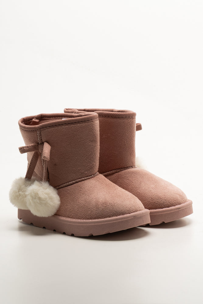 Pom Pom Comfy Boots Pink