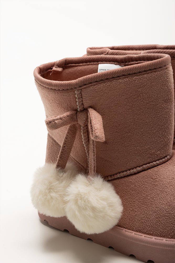 Pom Pom Comfy Boots Pink (3)