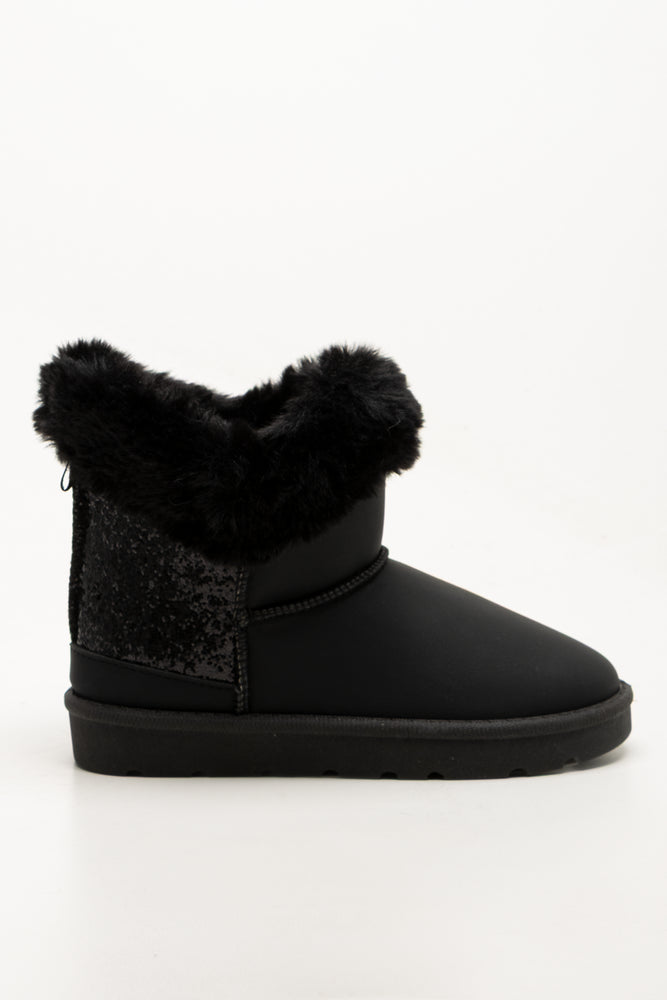 Glitter Comfy Boots Black (1)