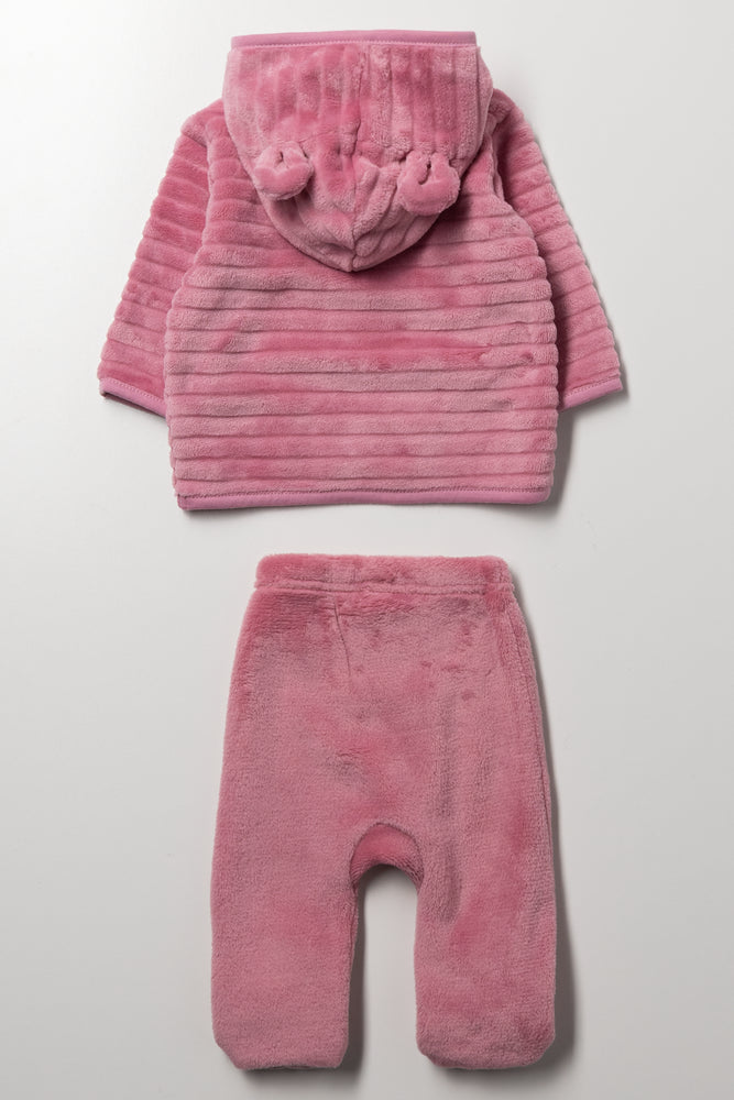 2 Piece Fleece Set Pink (3)