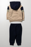 Colour block Tracksuit Navy &  Natural (2)
