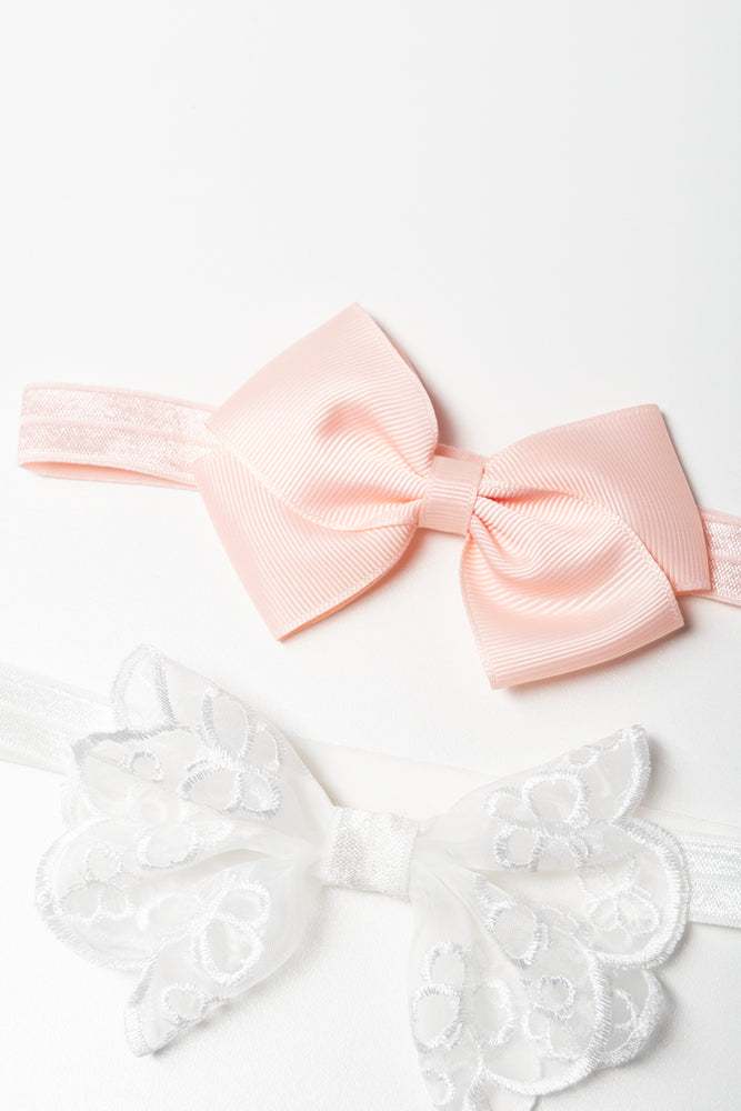 Pack Headbands Pink & White (1)