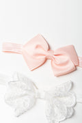 Pack Headbands Pink & White (1)