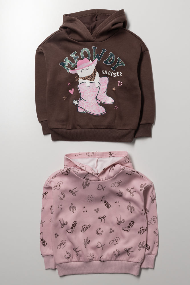2 Pack Meowdy Tracktops Brown And Pink