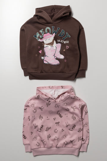 2 Pack Meowdy Tracktops Brown And Pink