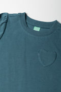 Heart Pocket Long Sleeve T-Shirt Teal (1)