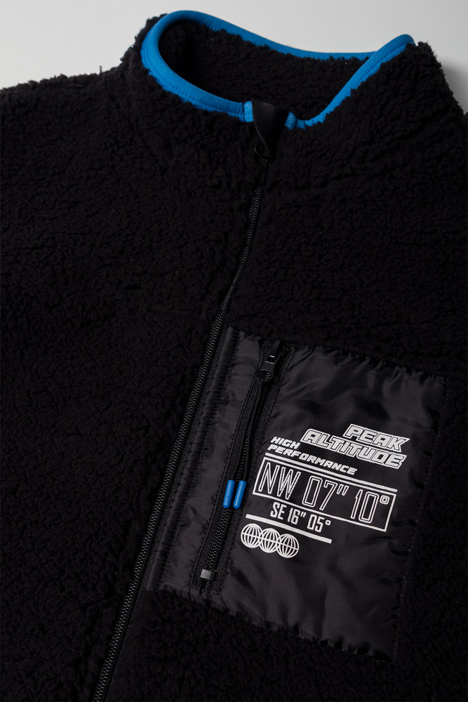 Fur Long Sleeve Jacket Black (1)
