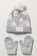 2 Piece Hat Set Grey