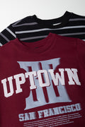 2 Pack Stripe Tracktops Black And Burgundy (1)