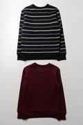2 Pack Stripe Tracktops Black And Burgundy (2)
