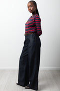 Stripe Long Sleeve Crew Neck T-Shirt Navy And Red (1)