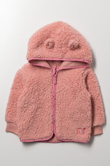 Zip Through Hooded Tracktop Pink