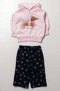 Hooded Wide Leg Tracksuit Pink And Navy