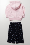 Hooded Wide Leg Tracksuit Pink And Navy (2)
