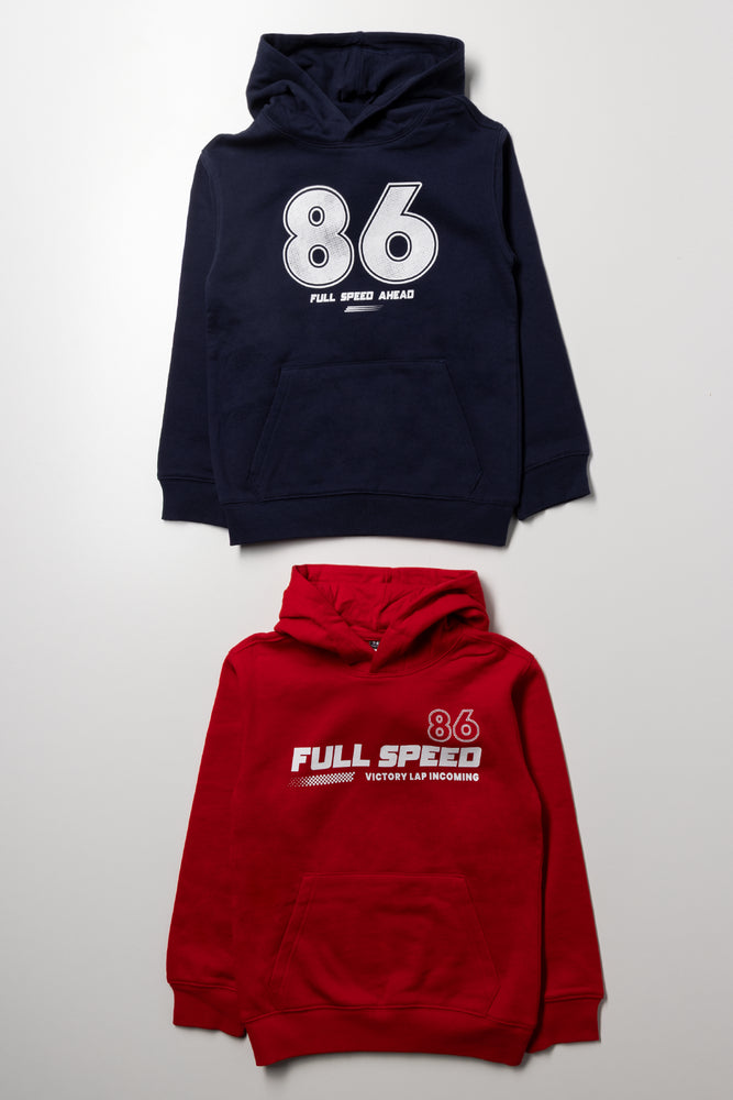 2 Pack Hoodies Navy And Red
