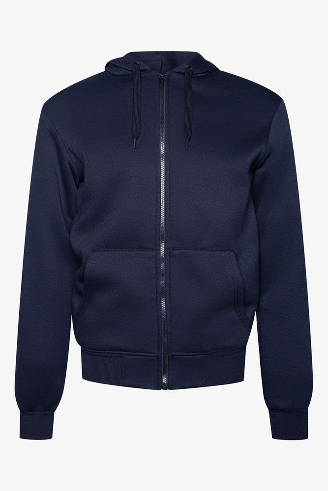 Sherpa Zip Through Hoodie Black