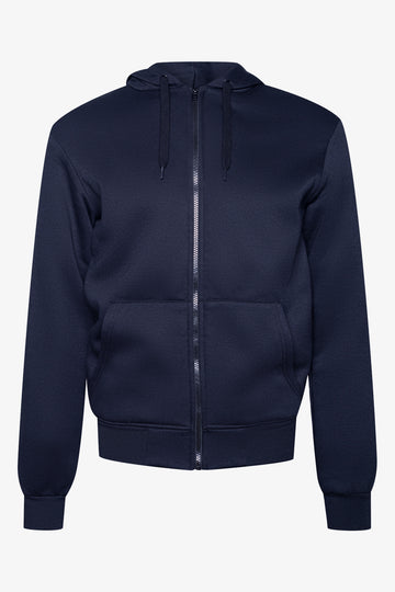Sherpa Zip Through Hoodie Black