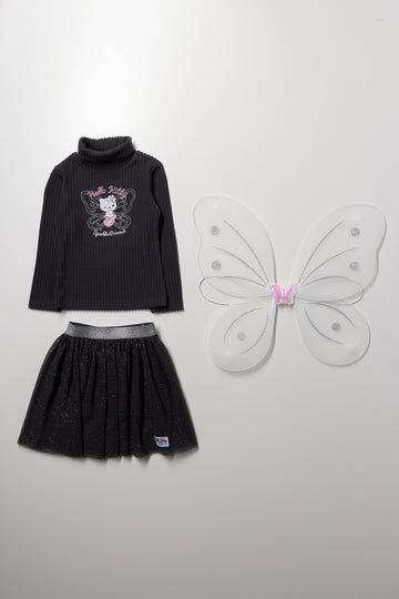 Hello Kitty Butterfly Wings Set Dark Grey