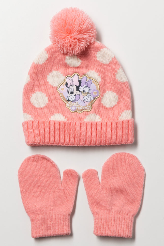 Minnie Mouse Hat Set Coral