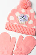 Minnie Mouse Hat Set Coral (1)