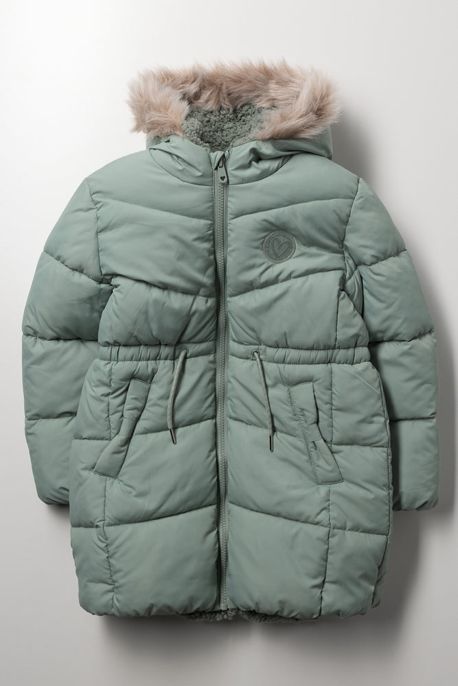 Puffer Parka Jacket Light Green