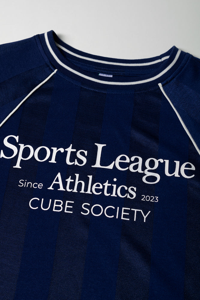 Soccer Long Sleeve T-Shirt Navy (1)