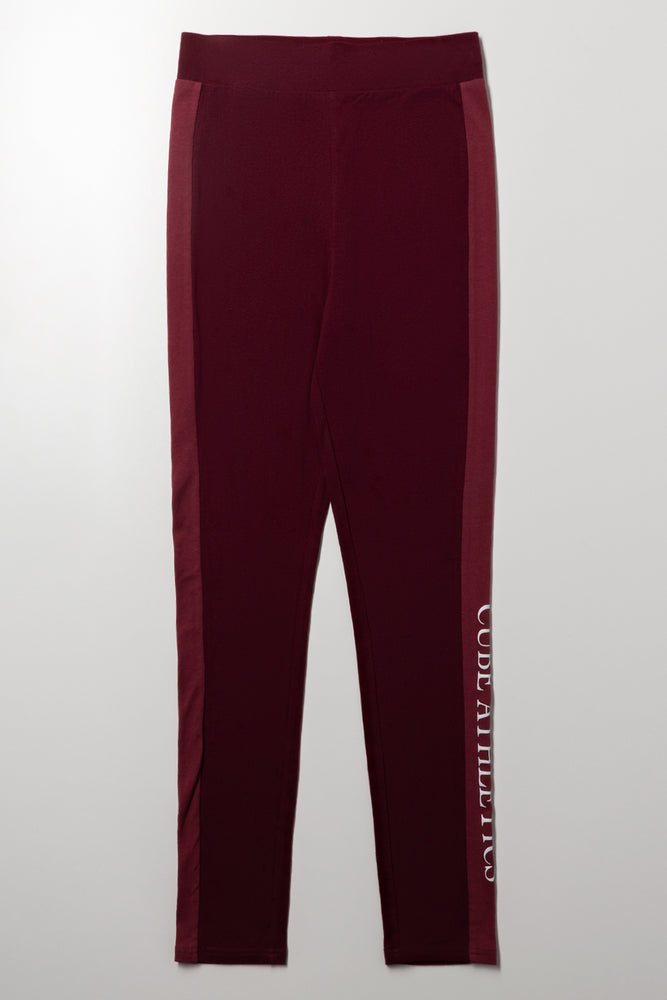 Panel Leggings Burgundy