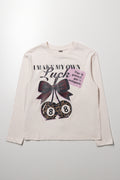 Long Sleeve T-Shirt with Bow Print