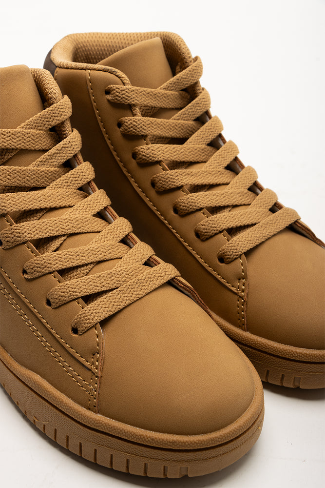 Skate High Top Sneakers Tan (2)