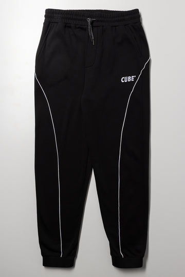 Piped Trackpants Black