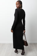 Column Dress With Gold Trim Black (2)
