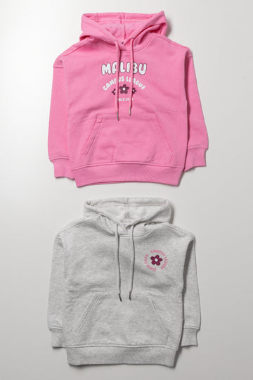 2 Pack Malibu Hoodies Pink And Grey
