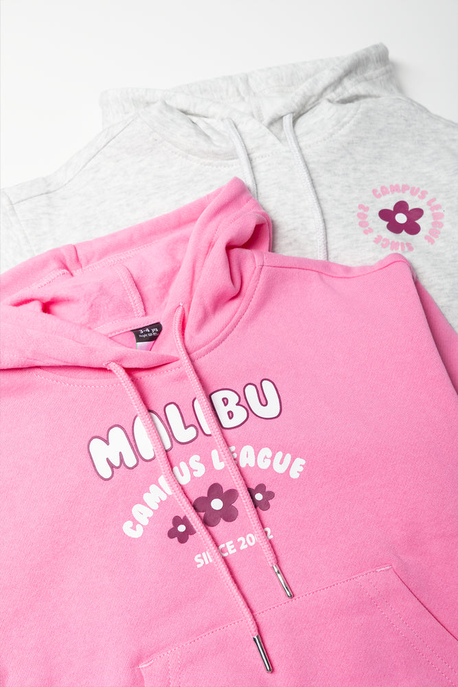 2 Pack Malibu Hoodies Pink And Grey (1)