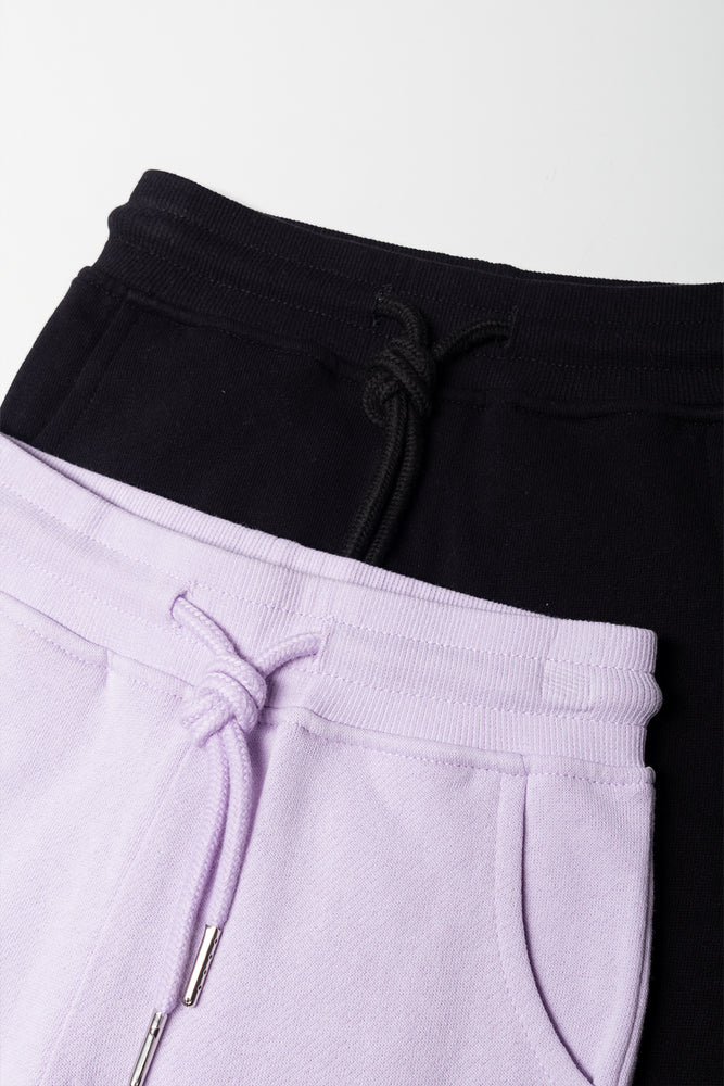 2 Pack Trackpants Black And Lilac (1)