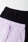 2 Pack Trackpants Black And Lilac (1)