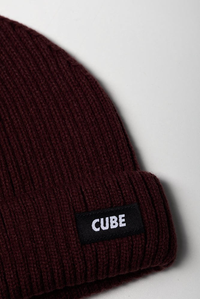 Wide Rib Beanie Burgundy (1)