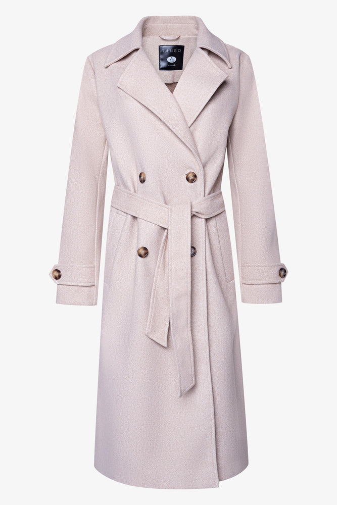 Double Breasted Melton Coat Natural