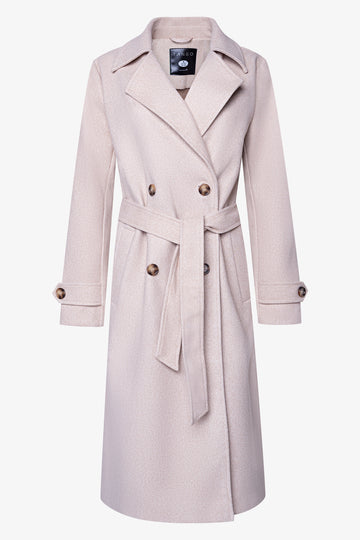 Double Breasted Melton Coat Natural