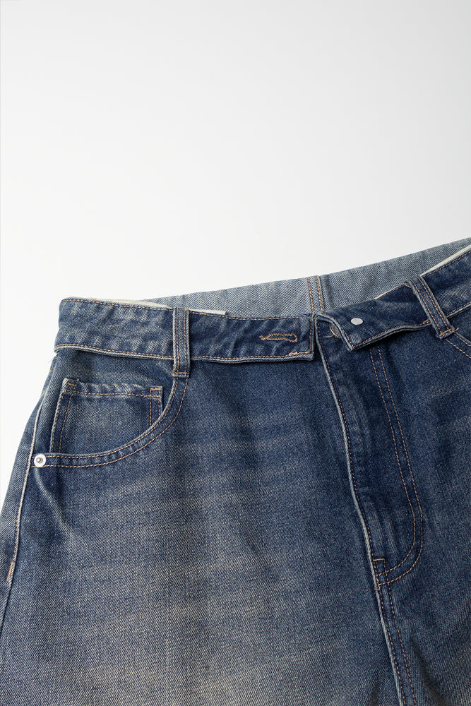 Barrel Leg Denim Jeans Blue (1)