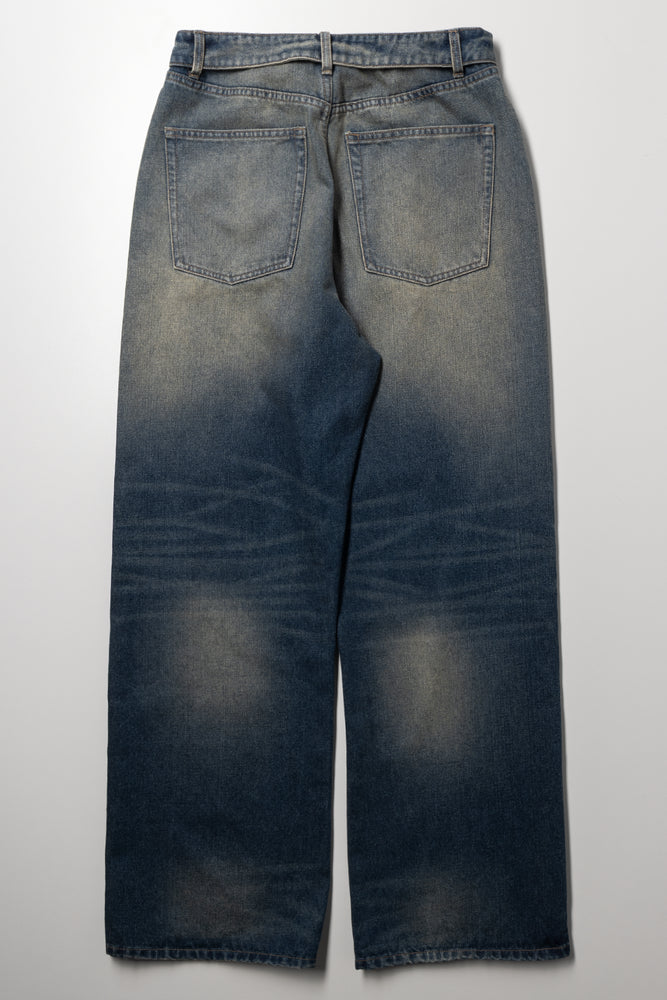 Barrel Leg Denim Jeans Blue (2)