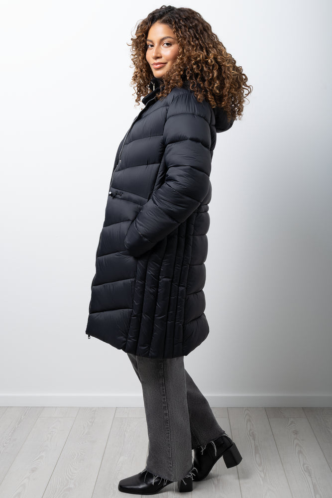 Fur Hooded Puffer Jacket Black (1)