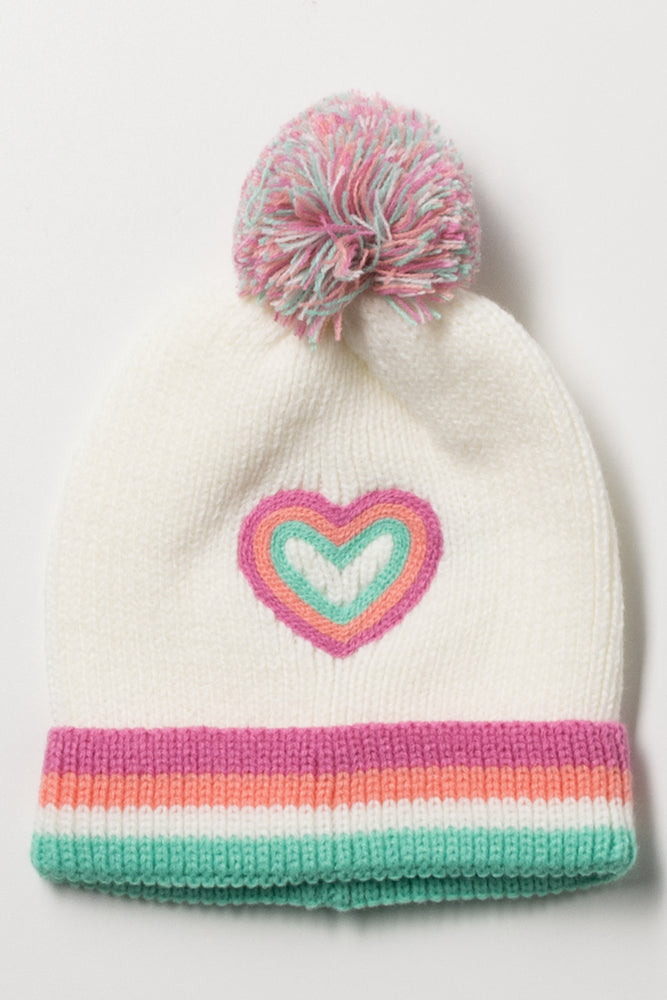 Heart Beanie Cream