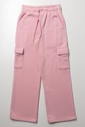 Wide Leg Cargo Trackpants Pink