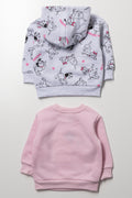 2 Pack Tracktop & Crewneck Pink & Grey (2)